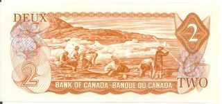 Bank of Canada 1974 $2 Two Dollars Crow - Bouey ARE Prefix AU,  Queen Elizabeth II 2