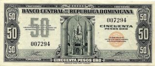 Dominican Republic Nd (1947) 50 Pesos Issued Note Crisp Uncirculated,