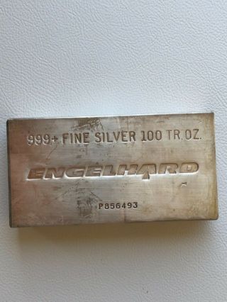 Silver Bar 100 Oz Engelhard