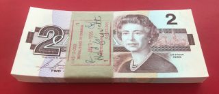 Egr 1986 Canada $2 Bundle 100 Consecutive Notes / In Sequence With Bank Stamp