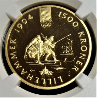 Norway: 1992 Gold 1,  500 Kroner Winter Olympics,  Birkebeiners,  Ngc Ms - 69.