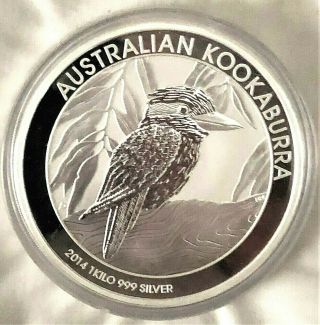2014 Kookaburra Australia - 1 Kilo.  999 Fine Silver - In Capsule - Good Deal