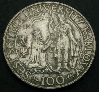 Czechoslovakia 100 Korun 1948 - Silver - 600th Ann.  Charles University - 2837
