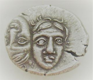 Ancient Greek Silver Stater Of Istros Twins & Eagle