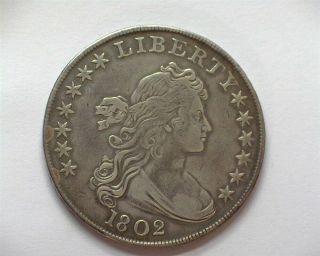 1802 Draped Bust Silver Dollar Choice Very Fine Scarce