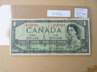 Banknote Canada 1954 1 Dollar Devil Face Y906