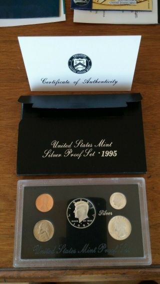 1995 W american eagle 10th anniversary gold bullion coin set,  Silver Proof set 10