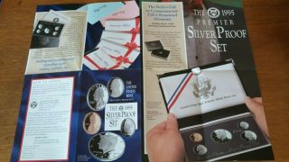 1995 W american eagle 10th anniversary gold bullion coin set,  Silver Proof set 12