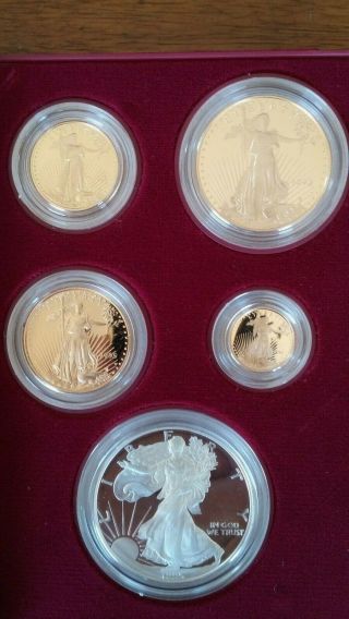 1995 W american eagle 10th anniversary gold bullion coin set,  Silver Proof set 2