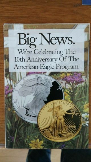 1995 W american eagle 10th anniversary gold bullion coin set,  Silver Proof set 7