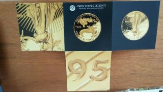 1995 W american eagle 10th anniversary gold bullion coin set,  Silver Proof set 8