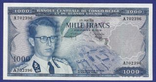 Uncirculated 1000 Francs 1958 Banknote From Belgian Congo