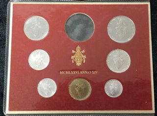 Vatican Set 7 Coins 1 2 5 10 20 50 100 Lire 1976 Km 116 - 122