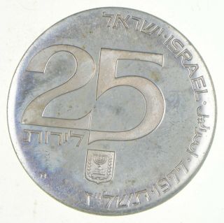 Silver - World Coin - 1977 Israel 35 Lirot - World Silver Coin 19.  9 Grams 677