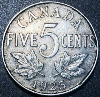 1925 Canada 5 Cents Nickel Key Date