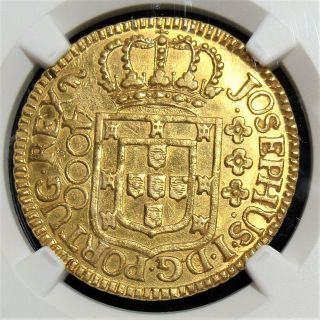 Brazil: Jose I Gold 4000 Reis 1764 - (l) Au55 Ngc.