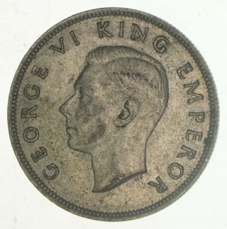 Silver - World Coin - 1942 Zealand 1/2 Crown - World Silver Coin 14g 594