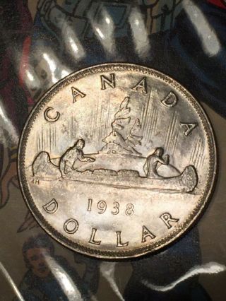 1938 Canada Silver Dollar - Gem Bu / Unc,