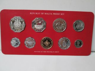 1976 Republican Of Malta 9 Coin Proof Set