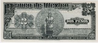 Mexico,  Paper Money,  Frampton M4610s,  2 Pesos,  Unc,  Specimen,  Banco De Mexico