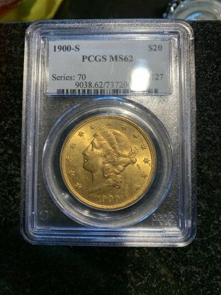 1900 - S $20 Gold Liberty Coin Double Eagle Pcgs Ms - 62