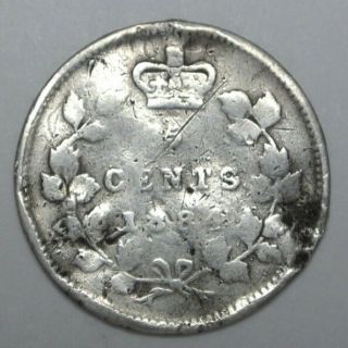 Old Canadian Coin 1884 - 5 Cents -.  925 Silver - Victoria -