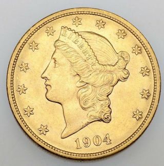United States Of America 20 Dollars 1904 Gold 33,  43 Grams State