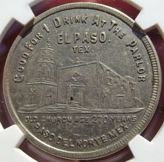 1888 Texas Trade Token - The Parlor (Saloon),  El Paso TX,  Pictorial,  Drink 1880s 4