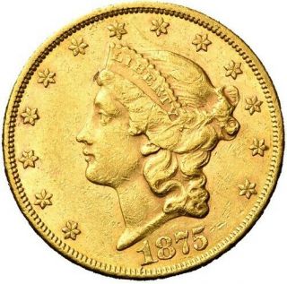 United States Of America 20 Dollars 1875 Gold 33,  43 Grams State