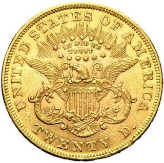United States of America 20 Dollars 1875 GOLD 33,  43 Grams State 2