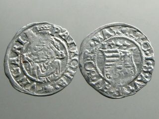 Rudolf Ii Hungary Ar Denar_dated 1577 Ad_madonna/child_1st Dated Coins