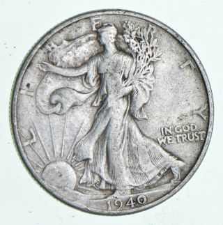 Xf,  1940 Walking Liberty 90 Silver Us Half Dollar - Coin 547