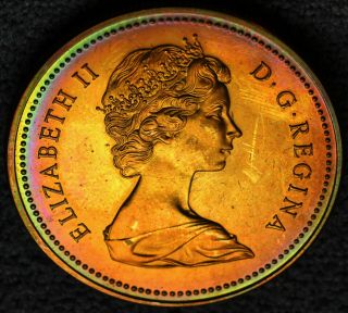 1973 Silver Dollar $1 State Specimen - NEON Rainbow Tones 2