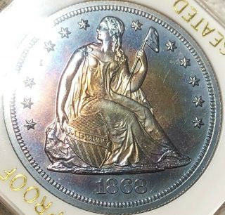 1868 Seated Liberty Dollar Proof Uncirculated High End Gorgeous Pr Gemmy Mirror