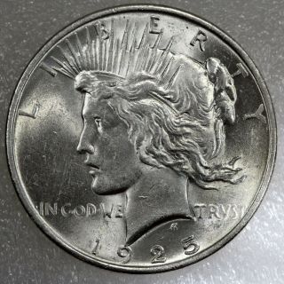 1925 - P $1 Peace Silver Dollar Ch/gem Bu