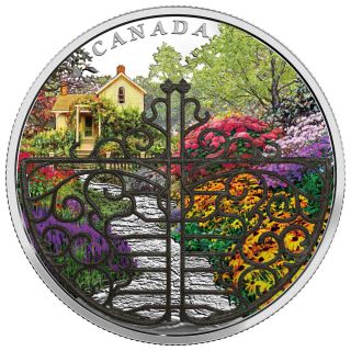 2017 Canada Enchanted Garden 2 Oz Silver Proof $30 W/filigree Gate Ogp Sku48832
