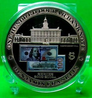 $100 Benjamin Franklin Banknote Commemorative Coin Lucky Money Value $99.  95
