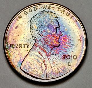 2010 - D Lincoln Shield Cent Penny Bu Uncirculated Beautifully Toned Both Sides