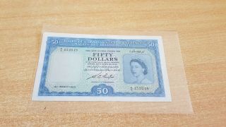 Malaya & British Borneo 50 Dollars 1953 Vf,