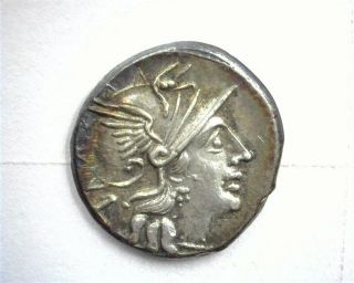 Pinaria Nata 149 B.  C Silver Denarius - Victory In Biga - Near Choice Uncirculated,