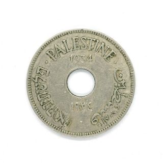 Palestine 10 Mils,  Palestine Currency Board,  1934