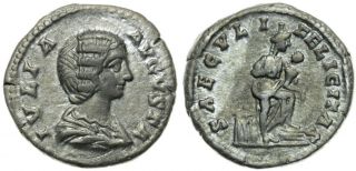 Julia Domna (augusta 193 - 211 Ad),  Ar Denarius (isis) 18mm; 3.  59g / Ric 577