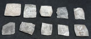 Set Of 10 Morocco Spain Silver Islamic Ancient Coins Square Dirhams To Identify