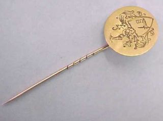 Antique Ludwig Iii Gold Coin Love Token Stick Pin 22k Gold