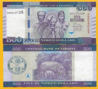 Liberia 500 Dollars P - 36 2016 Unc Banknote