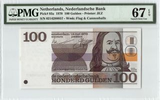 Netherlands 1970 P - 93a Pmg Gem Unc 67 Epq 100 Gulden