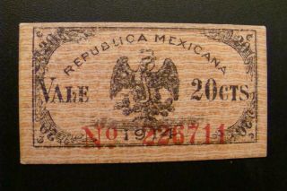 Mexico 20 Centavos 1914 Unc