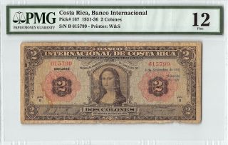 Costa Rica 1934 Pmg Fine 12 2 Colones Mona Lisa
