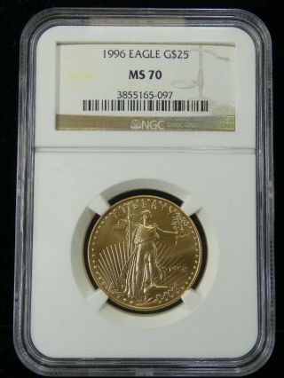 1996 Ngc Ms 70 1/2 Ounce $25 American Gold Eagle Key Date Problem Coin