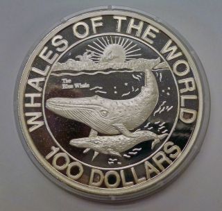 1993 Bahamas Whales Of The World $100 1 Kilo 32.  15 Ozt.  999 Silver W/ & Box